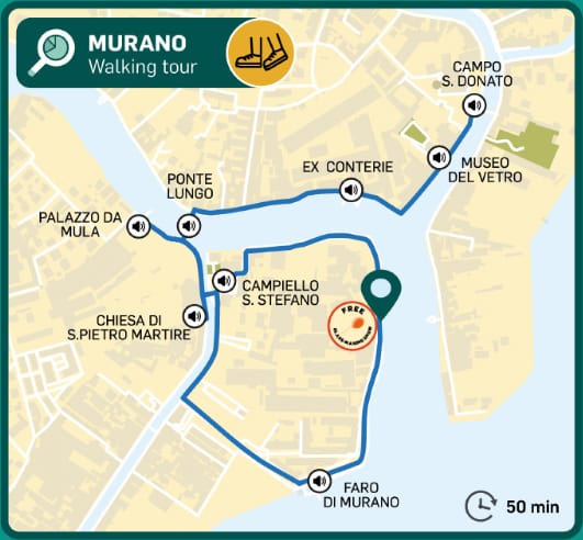 battello hop on hop off venezia mappa walking tour murano