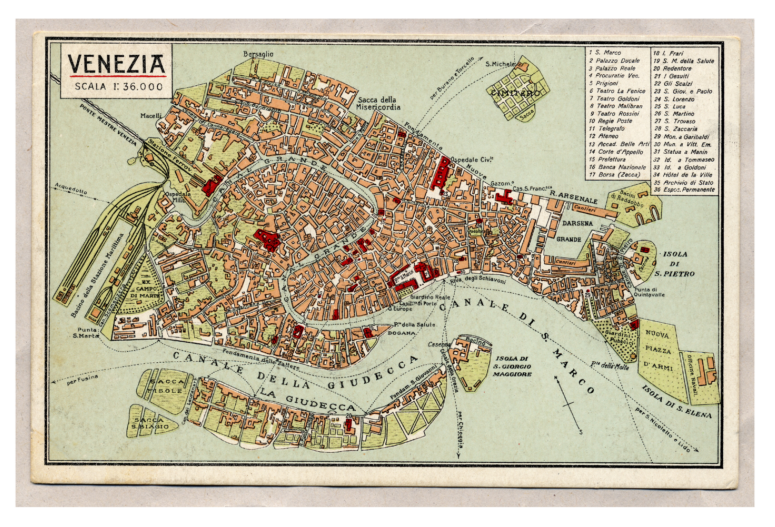 Una carta di Venezia, centro storico